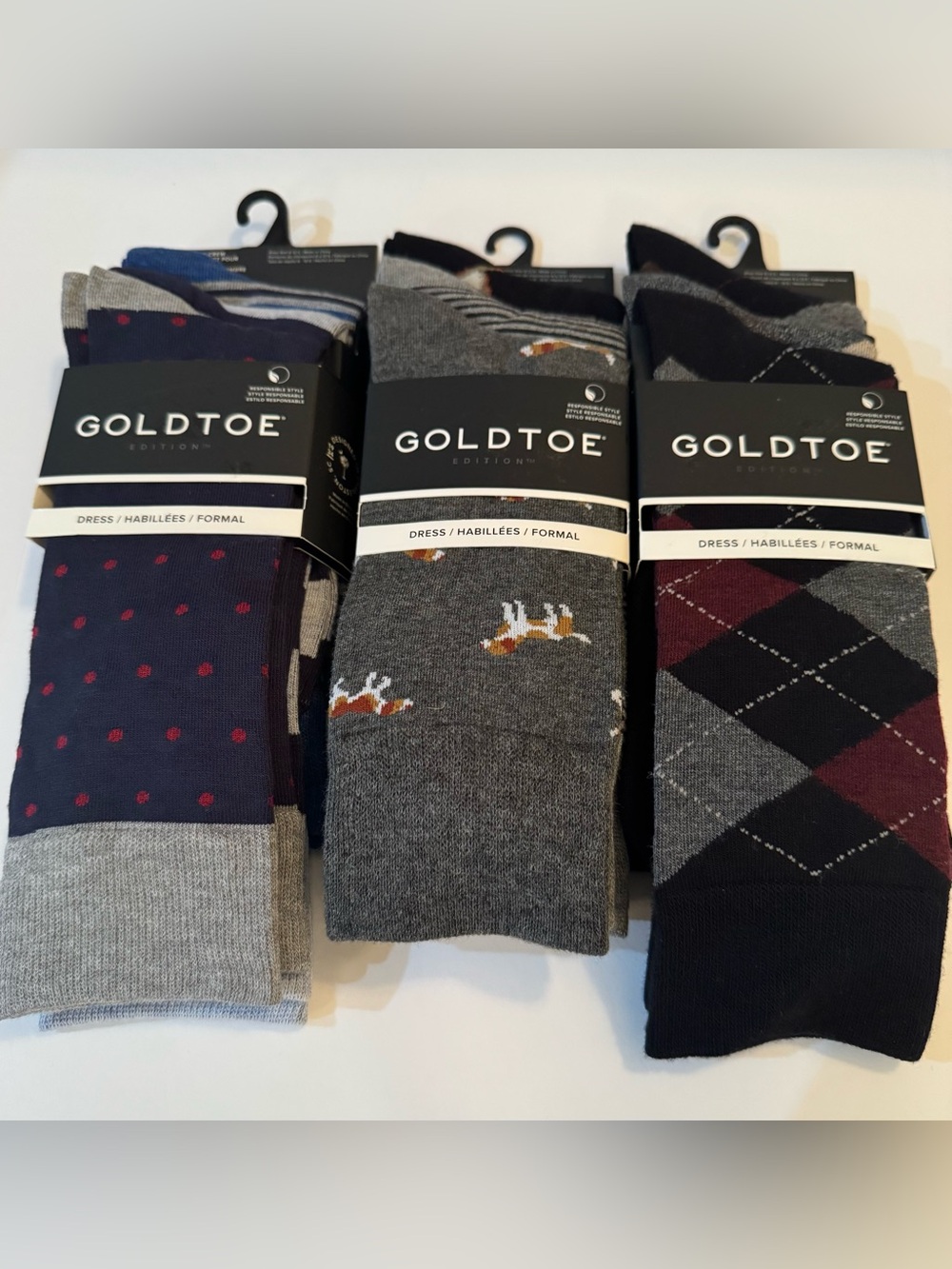 3 GOLDTOE EDITION Men's Dress Socks Shoe Size 6-12.5 3 Pack Each